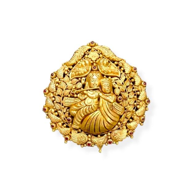 Elegant Antique Mangal Sutra Pendant with Kanha ji & Radha ji