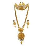 916 HUID Gold Ranihaar Set with Amazing Design without Stone 