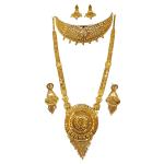 916 HUID Gold Plain Rani Haar Set in Amazing Design 