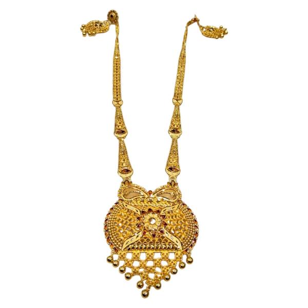 916 HUID Gold Fabulous Ranihaar Set with Beautiful Design & Meena work