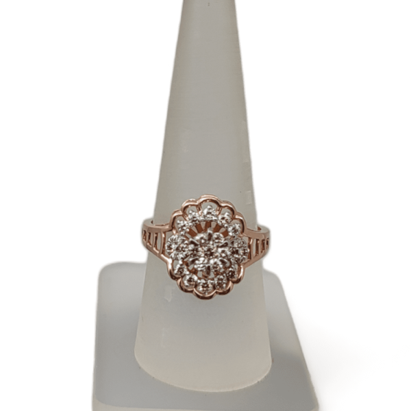 Beautiful Diamond Ring in Rose Gold with Amazing Design for Ladies 