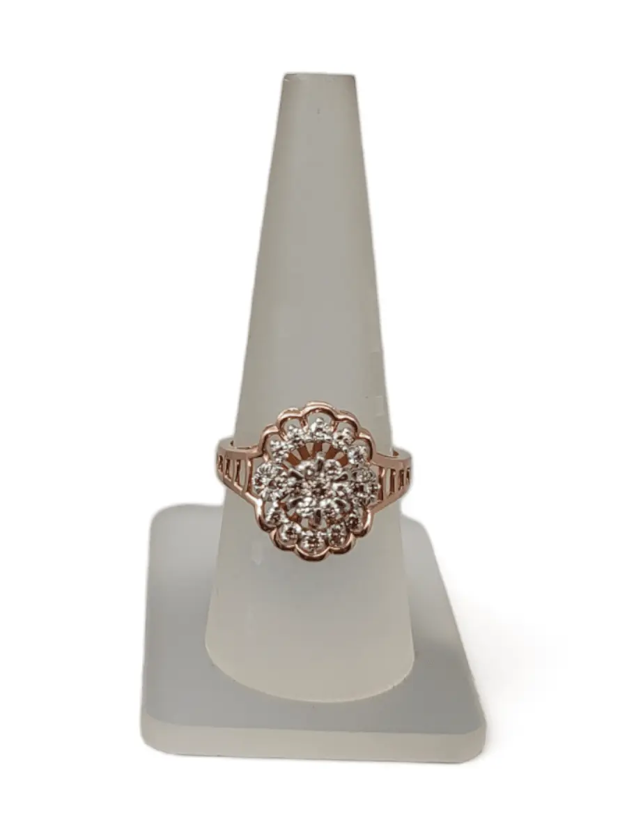 Beautiful Diamond Ring in Rose Gold with Amazing Design for Ladies 