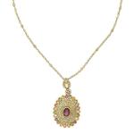 3 PIECE POLKI NECKLACE SET WITH PRECIOUS STONES