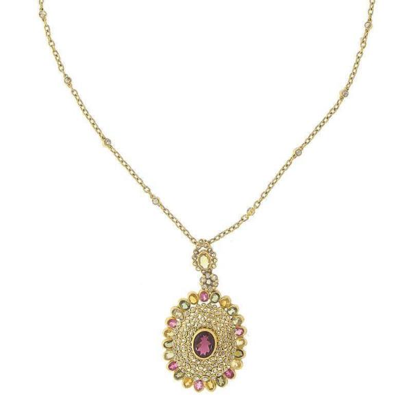 3 PIECE POLKI NECKLACE SET WITH PRECIOUS STONES