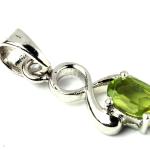 925 Sterling Silver Natural Peridot Gemstone Pendant / Locket for Women & Girls