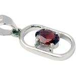 925 Sterling Silver Natural Garnet Gemstone Pendant / Locket for Women & Girls