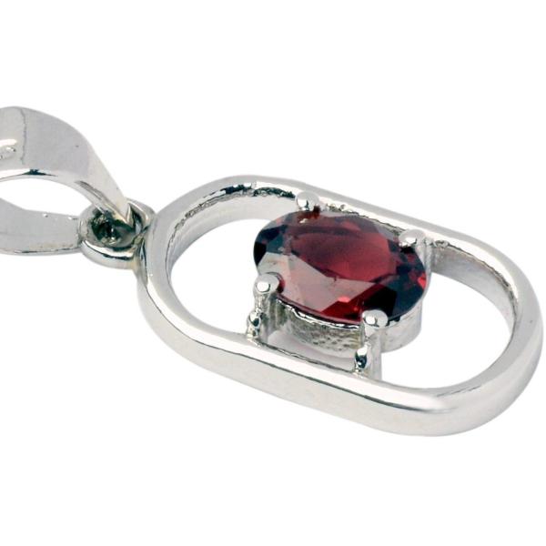 925 Sterling Silver Natural Garnet Gemstone Pendant / Locket for Women & Girls