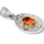 925 Sterling Silver Natural Golden Topaz Gemstone Pendant / Locket for Women & Girls