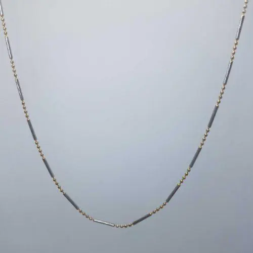 Gold Chain With Block Design Having Platinum Coating