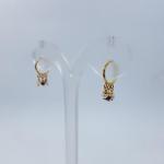 Beautiful Gold Bali Pair with hint of white and red stone