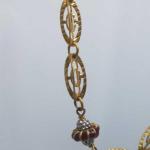 Designer Short Ladies Gold Chain with Meena Work