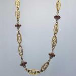 Designer Short Ladies Gold Chain with Meena Work