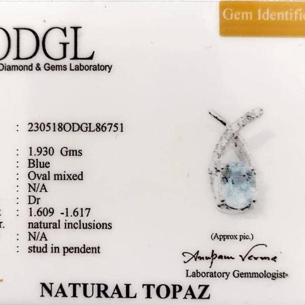 FASHION TOPAZ STERLING SILVER PENDANT