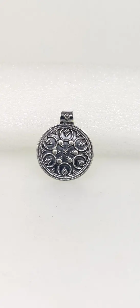 Traditional Oxidised Silver Pendant