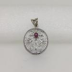 Ruby Oxidised Silver Pendant