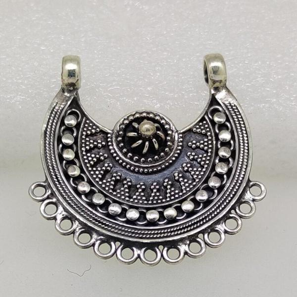 Oxidised Silver Tribal Crecsent