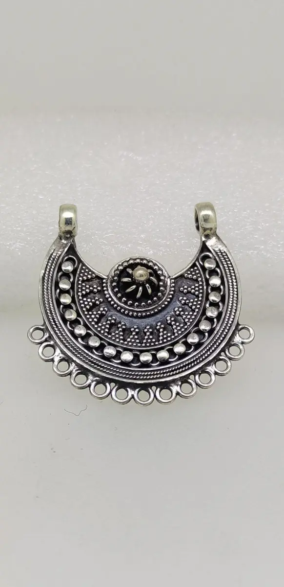 Oxidised Silver Tribal Crecsent