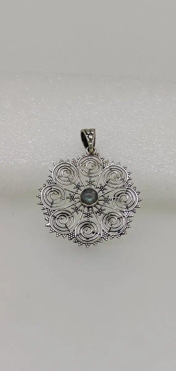 Oxidized Silver Pendant