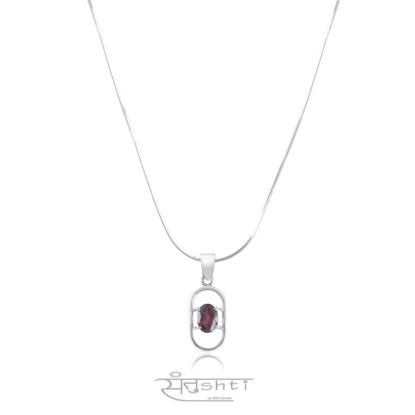 OVAL GARNET PENDANT