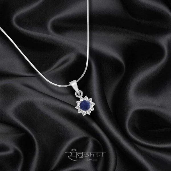 BLUE STAR STERLING SILVER PENDANT