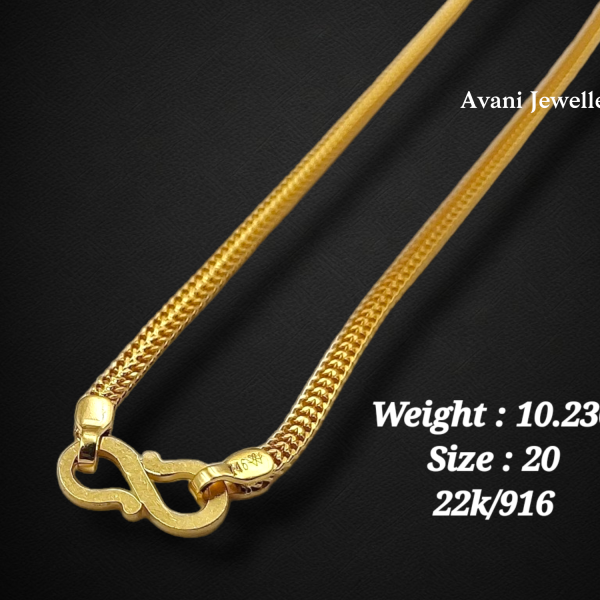 Gold Chain 20" Round Shape in 10Gms