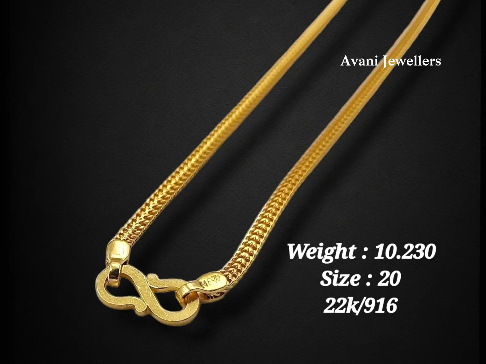 Gold Chain 20" Round Shape in 10Gms