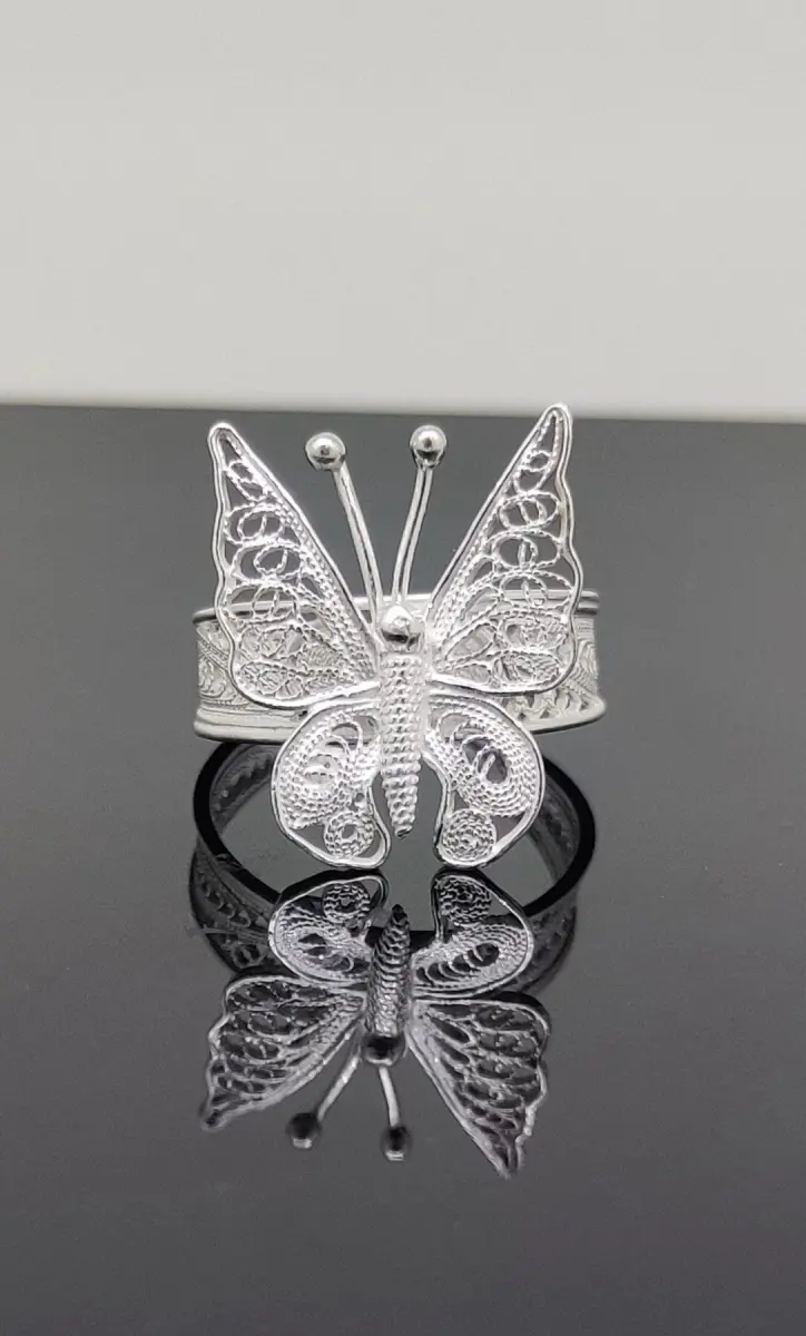 Butterfly Filigree Silver Ring