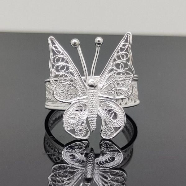 Butterfly Filigree Silver Ring