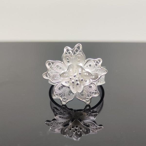 Lily Lacework Filigree Silver Ring