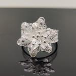 Floral Filigree Silver Ring