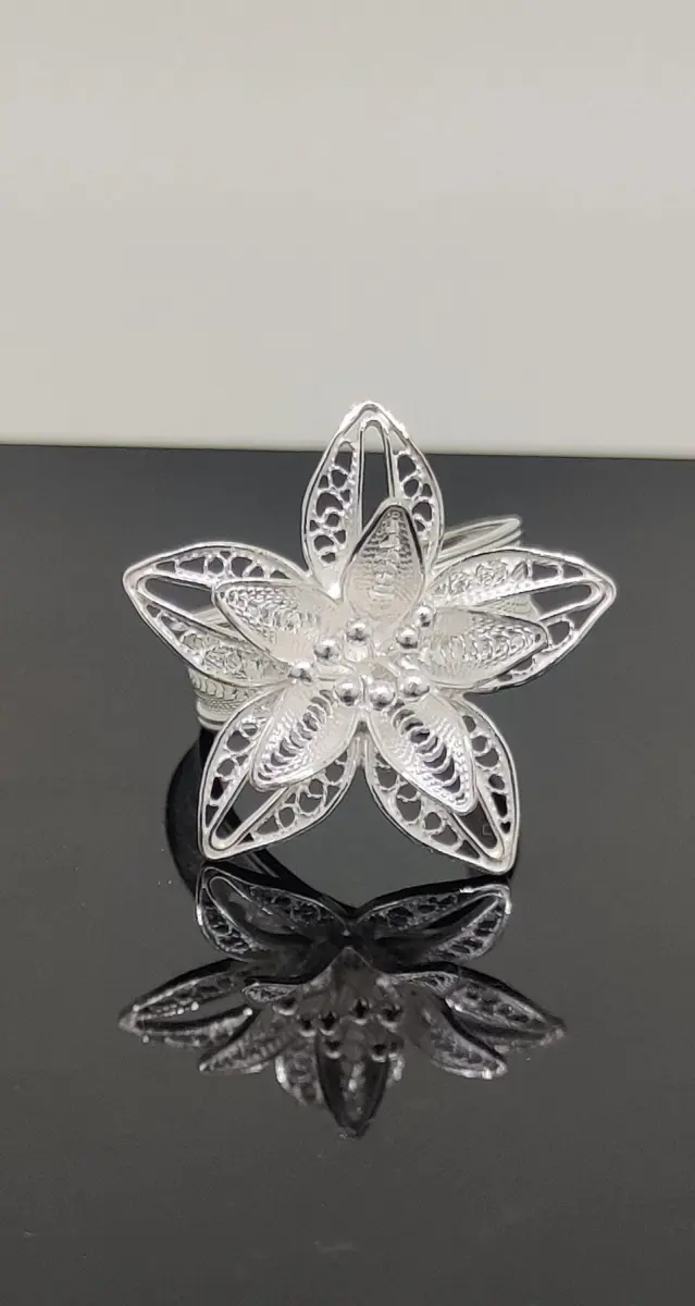 Orchid Enchantment Filigree Silver Ring