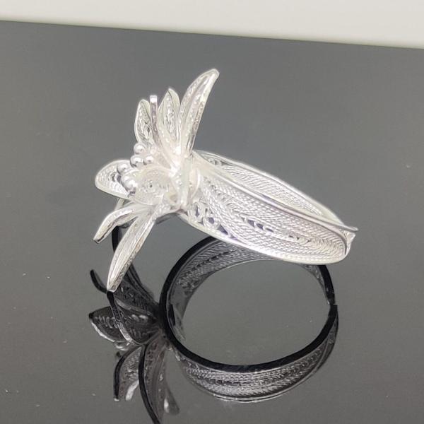 Orchid Enchantment Filigree Silver Ring