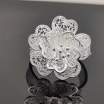 Rose Petal Filigree Silver Ring