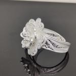 Rose Petal Filigree Silver Ring