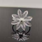 Sunflower Serenade Filigree Silver Ring