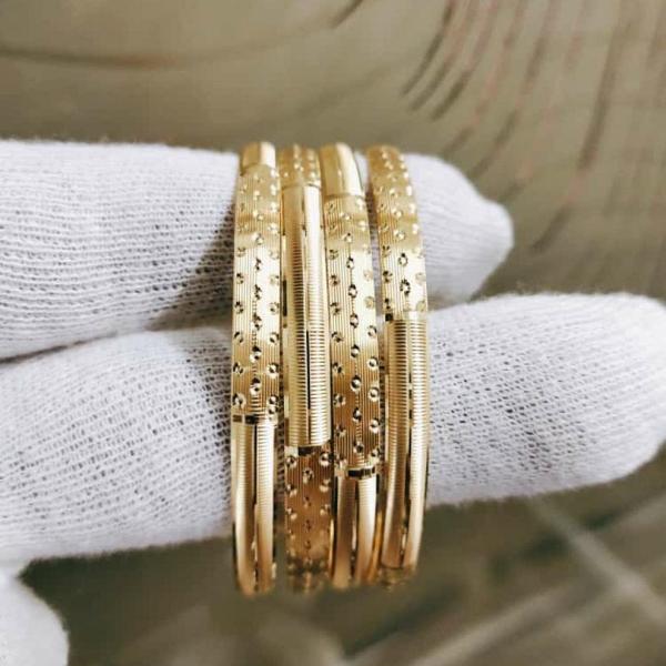 Gold Plain Bangle Pair