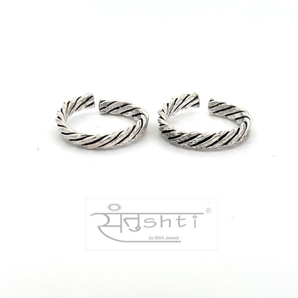 Silver Braided Toe Ring