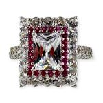 Beautiful Silver Ring With white & pink stones
