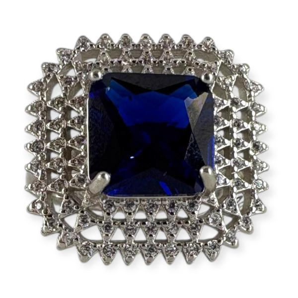 Beautiful Silver Ring with Blue Stone